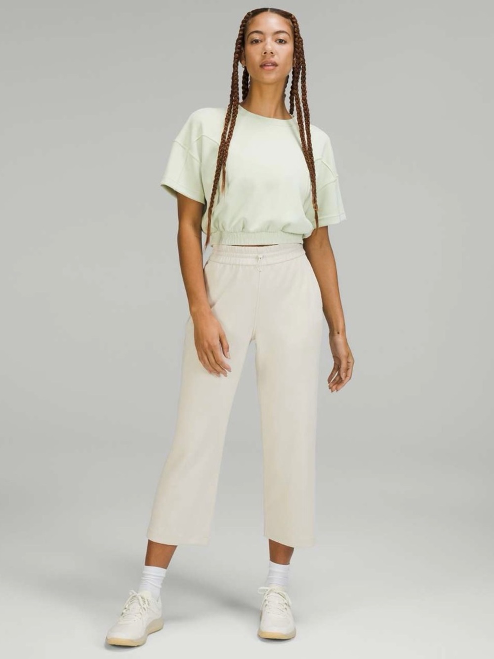 Lululemon Softstreme High-Rise Straight Leg Crop Pants White Opal W6BZXS‎